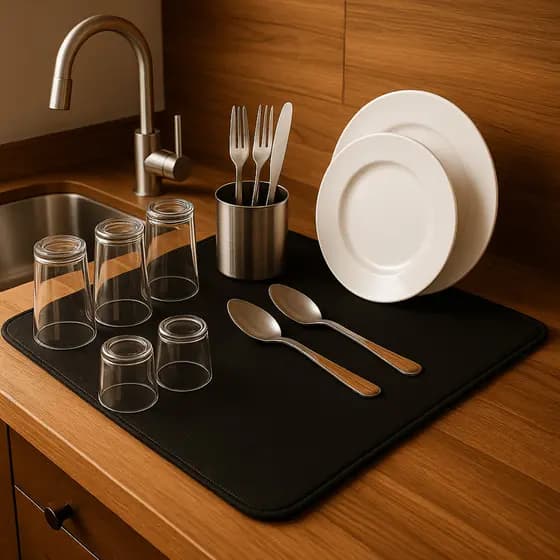 Tapete Escorredor de Louça Absorvente e Antiderrapante para Cozinha 70x35cm