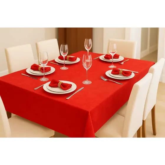 Toalha De Mesa Retangular 12 Lugares Tecido Liso Decoração Natalina Medida 3,50M X 1,40M