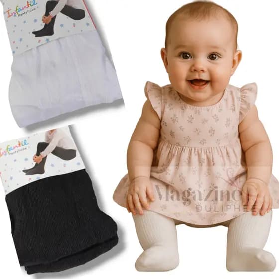 Meia Calça Bebê Fio 80 Kit 2 Meia Infantil Quentinha Confortável Moda Infantil Menina