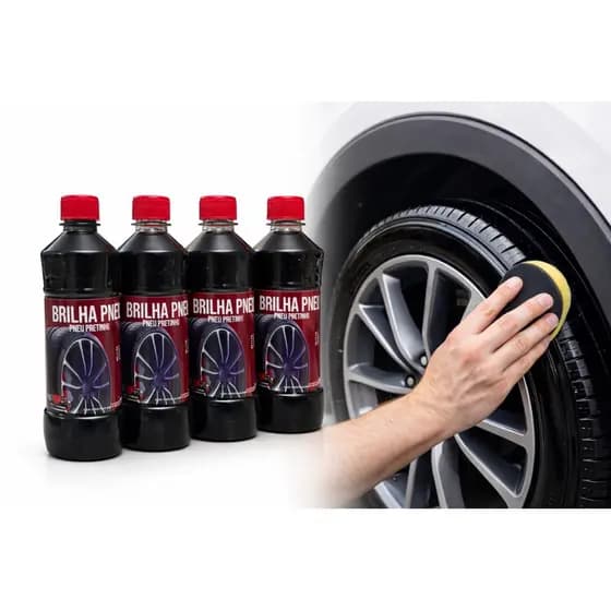 Pretinho para Pneu kit 2 Super Brilho Pneu Pretinho Duradouro Não Sai com Água