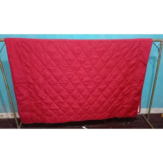 edredom vermelho edredom dupla face moda sustentável brechó