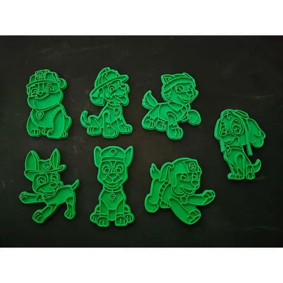 kit com 7 peças de cortador e marcador de biscoitos de patrulha canina
