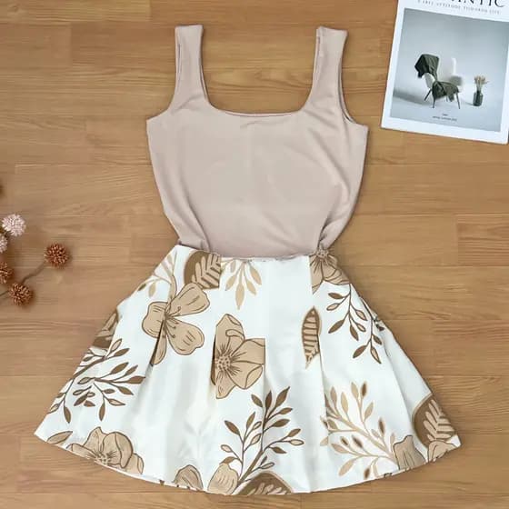Body Suplex Feminino + Saia Estampada
