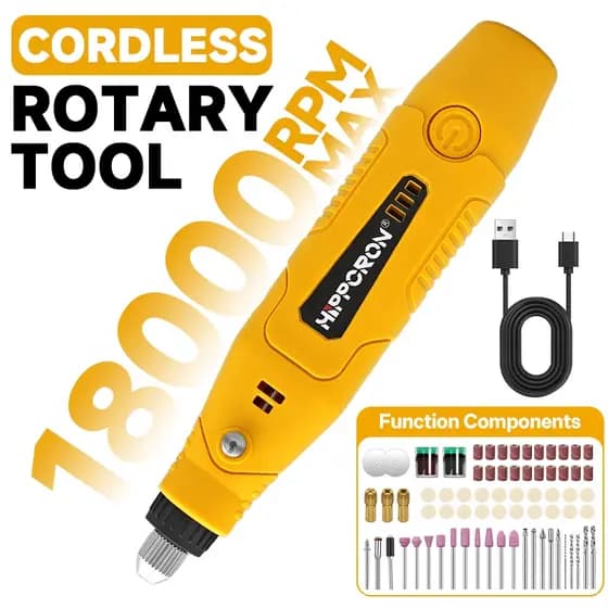 Mini Kit De Ferramentas Rotativas Sem Fio , 3 Velocidades , 18000RPM , USB , Recarregável , Caneta De Gravação , Moedor