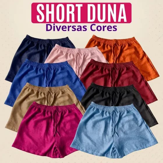 Kit 3 Short Duna Feminino Básico Leve Confortavel E Elástico Grosso