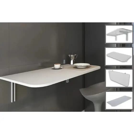 Mesa Dobrável De Parede 90x40 Branca / Preta
