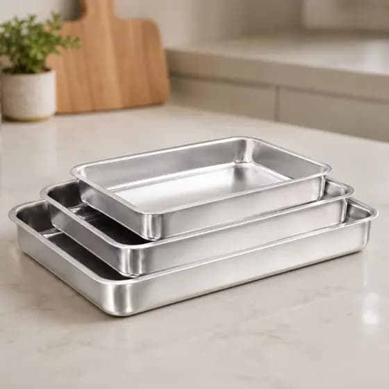 Kit 3 Assadeiras de Alumínio Retangular Polida Forma para Forno Bolo Pão Carne Legumes