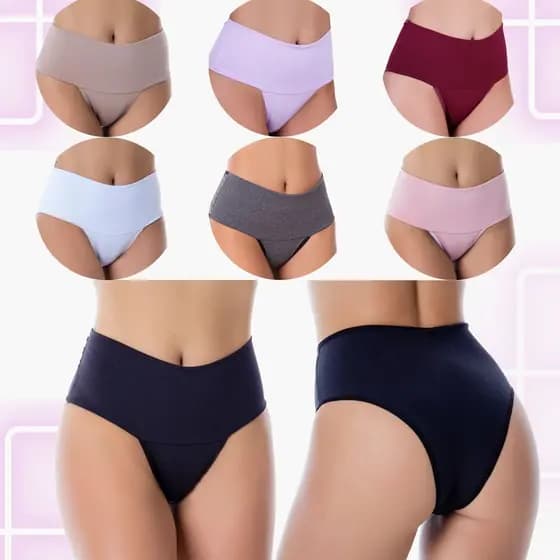 calcinha cintura alta power fitness cos duplo segura barriga