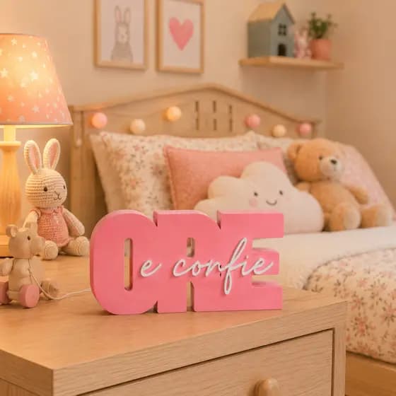 Ore e Confie Letreiro Decorativo Moderno para Mesa Sala Quarto Escritório e Presente Religioso