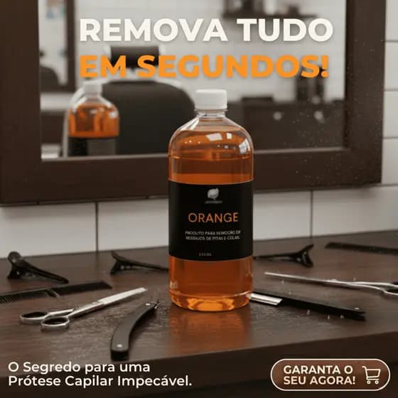 Removedor De Resíduos Orange 500ml Para Prótese Capilar Mega Hair E Peruca