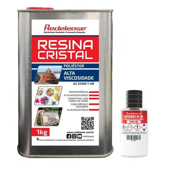 Resina Cristal de Alta Viscosidade Com Catalisador 1,030 Kg