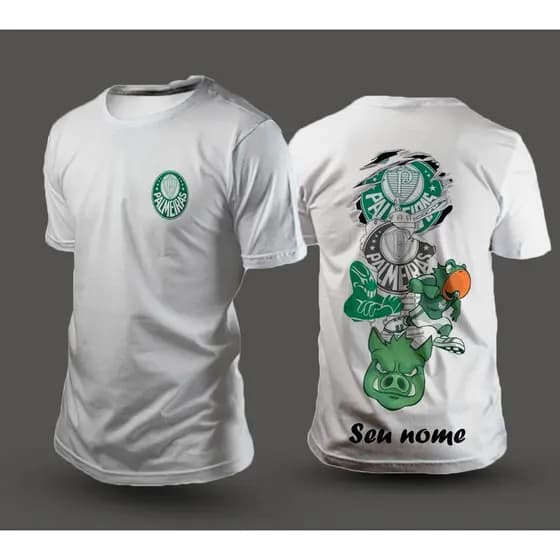 Camiseta preta personalizada com seu nome futebol time 100% algodao confortavel