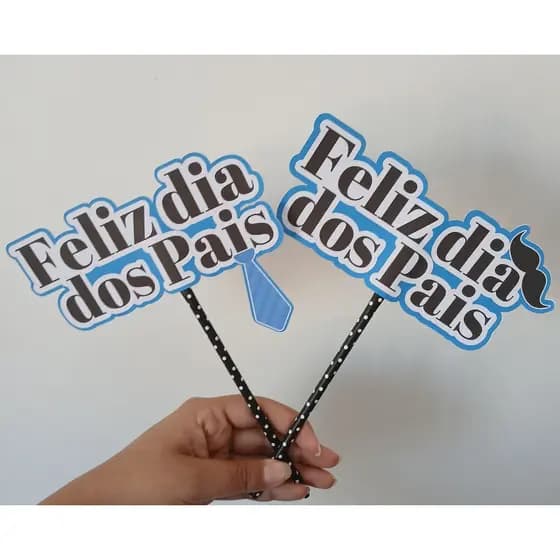 Kit com 10 Topos de Bolo – Dia dos Pais, topper de bolo, topo de bolo
