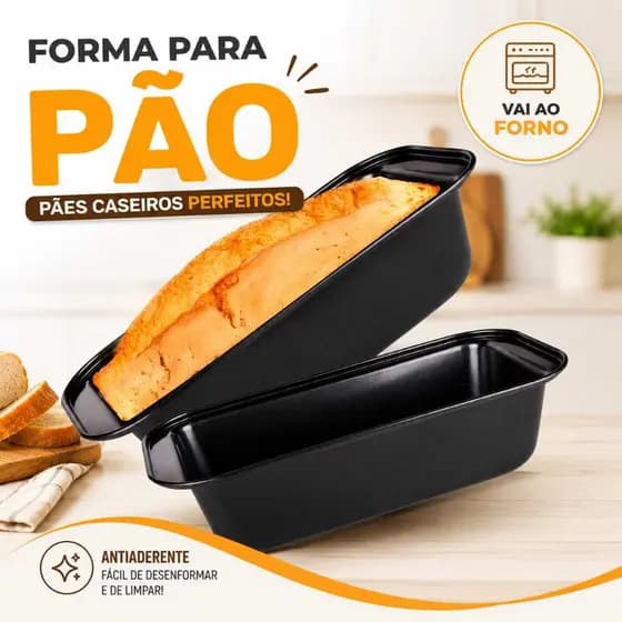 Forma Assadeira Para Pao Antiaderente Teflon Não Gruda Facil Limpeza Forma Assadeira Para Pao Caseiro