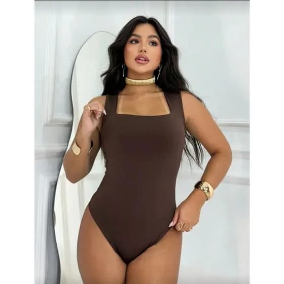 Kit 2 Body Bory Feminino Decote Quadrado Suplex Verão Excelente Elasticidade Tecido Respirável