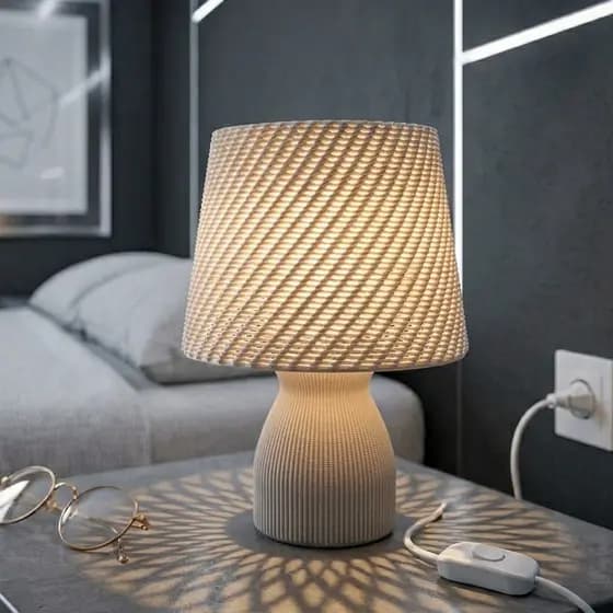 Abajur Luminaria Texturizado Cabeceira Mesa Quarto Escritorio Moderno