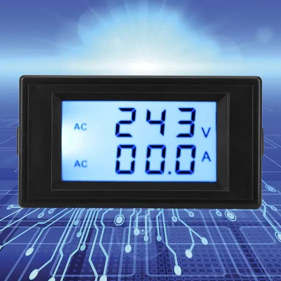 Medidor de corrente de tensão de display duplo Aumotop com luz de fundo azul LCD AC80-300V 0-50A 0-100A branco (preto)
