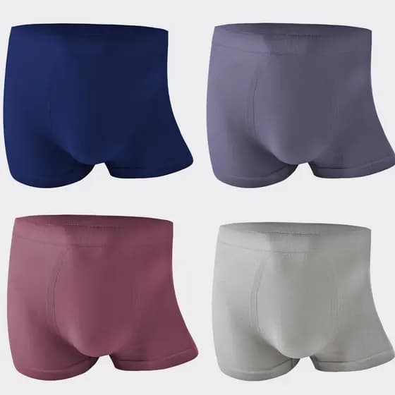 Cueca boxer Masculina , Roupa Íntima De Seda Gelada Macia E Confortável Justa À Prova De Quadril