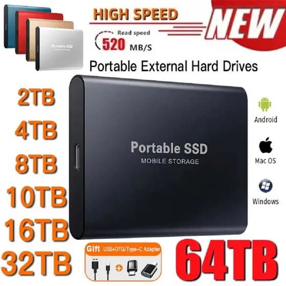 Externos1tb Discos Rígidos SSD Portáteis De Estado Sólido Móvel Para Novo Armazenamento Portátil De Alta Velocidade