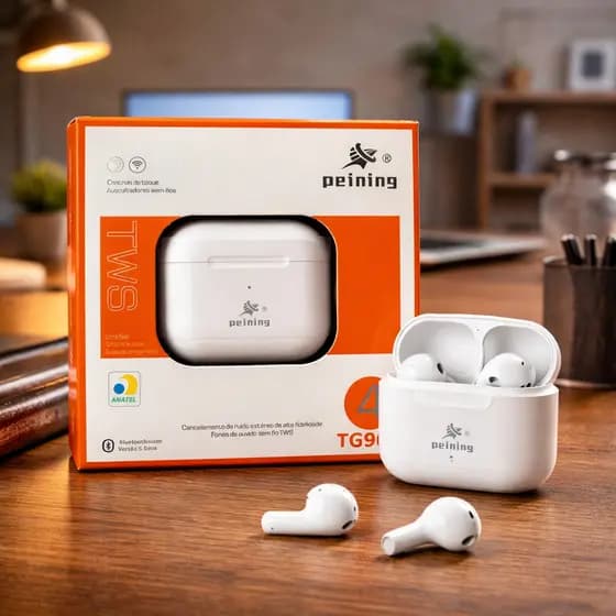 Fone de ouvido sem fio bluetooth premium para academia, corrida. Fone confortável, leve e portátil