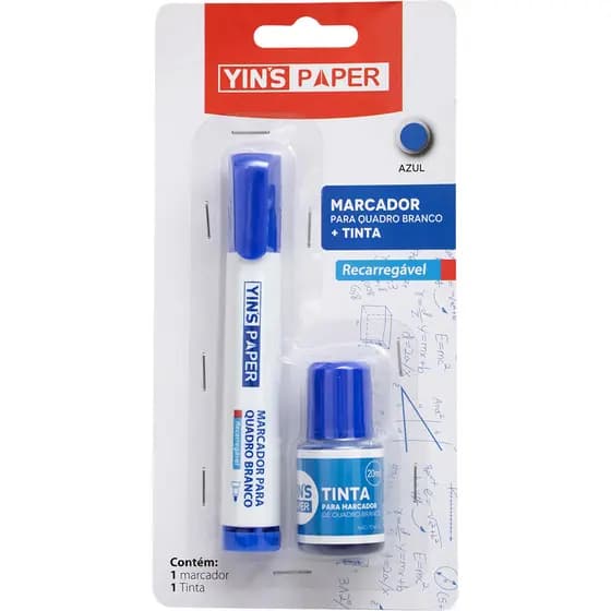 Marcador Quadro Branco Recarregável Caneta + Refil Grátis