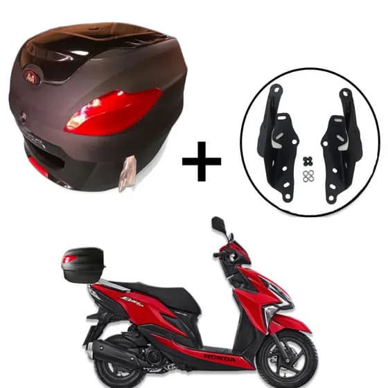 Baú 41 litros Awa Pross com bagageiro para Honda Elite 125 até 2024