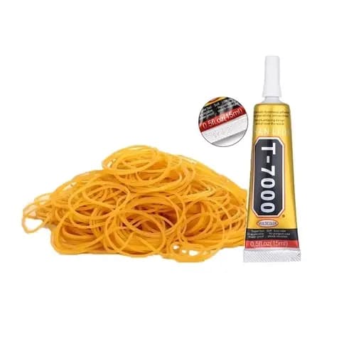 Kit Elásticos Gominhas Ligas Silicone com Cola Adesiva Multiuso para celular