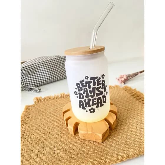 Copo de Vidro Jateado, Copo de Vidro Amarelo