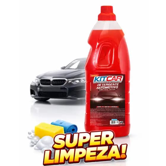 Shampoo Automotivo KitCar com Cera 2L Detergente Automotivo Brilho Intenso Limpeza Profunda