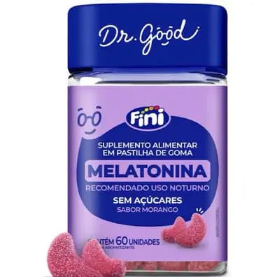 Melatonina Fini Sem Açucares Com 60 Unidades sabor Morago Dr Good Original