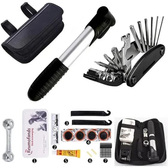 Kit Estojo de Ferramentas Para Bike Bicicleta Ciclismo Chaves Multiuso Bomba De Inflar Pneu Remendo Reparo Saca Pino Corrente