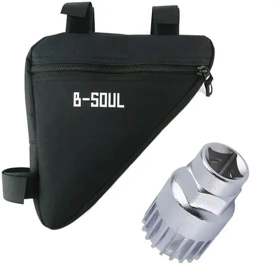 Bolsa Triangular Bag Para Bike Bicicleta Para + Chave Extrator Bicicleta Bike Movimento Central