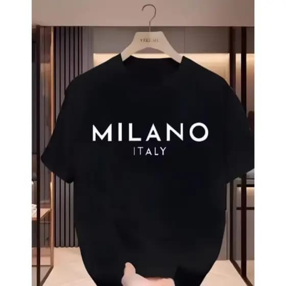 Camiseta Infantil Menino Milano Italy Camisa estampada 100% algodão