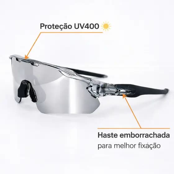 Óculos Ciclismo Masculino e Feminino Race Proteção Uv400 Lente Espelhada Baixa Pace Esportivo Corrida Beach Tennis Praia