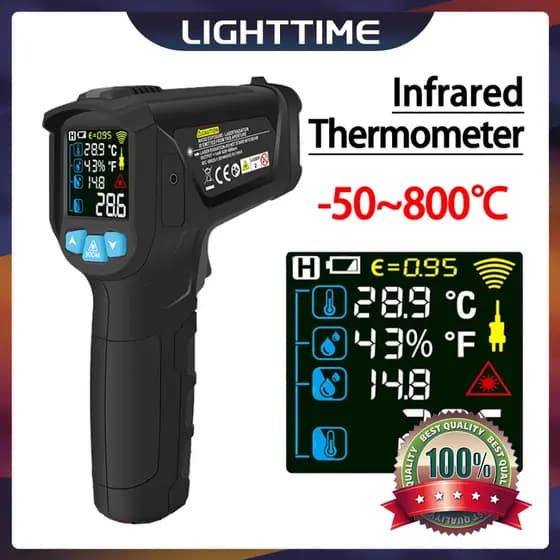 Mestek-50 ~ 800 ° C Termômetro Infravermelho IR02A/B/De Alta Temperatura Sem Contato Medidor De Umidade IR Digital De Óleo De Água De Ar Condicionado