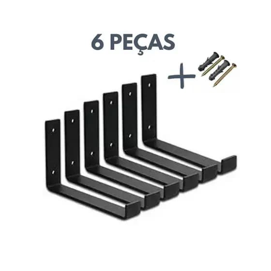 Kit 6 Mão Francesa Invertida Suporte Cantoneira Para Prateleira