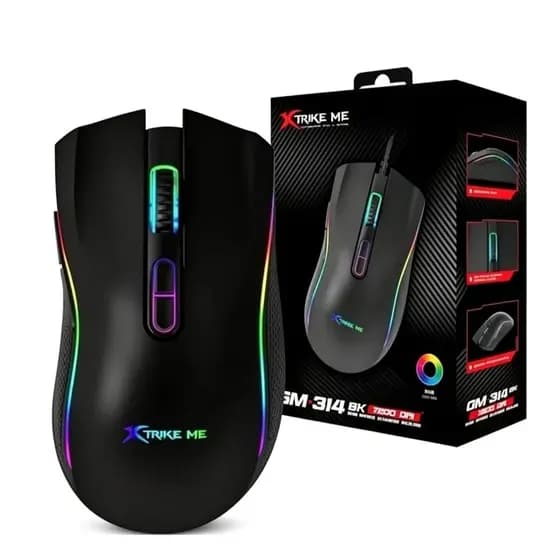 MOUSE GAMER XTRIKE ME GM-314 RGB COLORS COM FIO