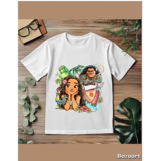 Camiseta 100% Algodao Tecido Premium com estampa de MOANA!