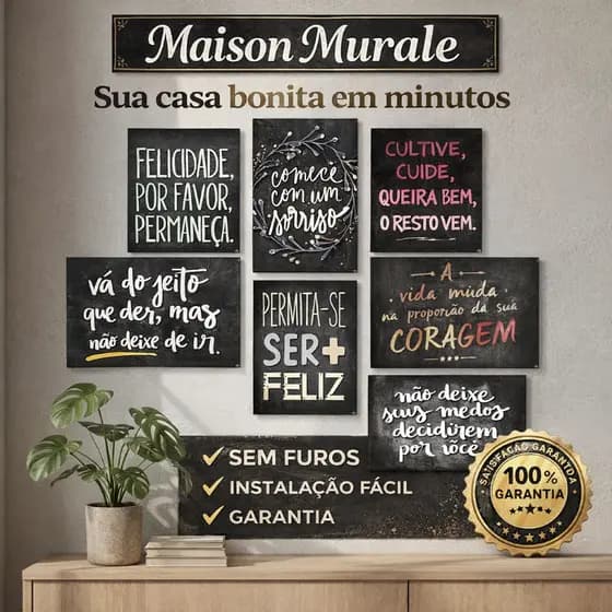 Plaquinhas Decorativas quadros com Frases motivacionais sortidas Para Decoração 20x15cm 20un