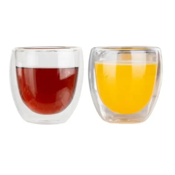 Copo Vidro Duplo 250ml 2 Unidades Parede Dupla
