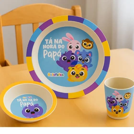 Kit Refeição Bebê Bolofofos 3 Peças Tá Na Hora do Papá Zoop
