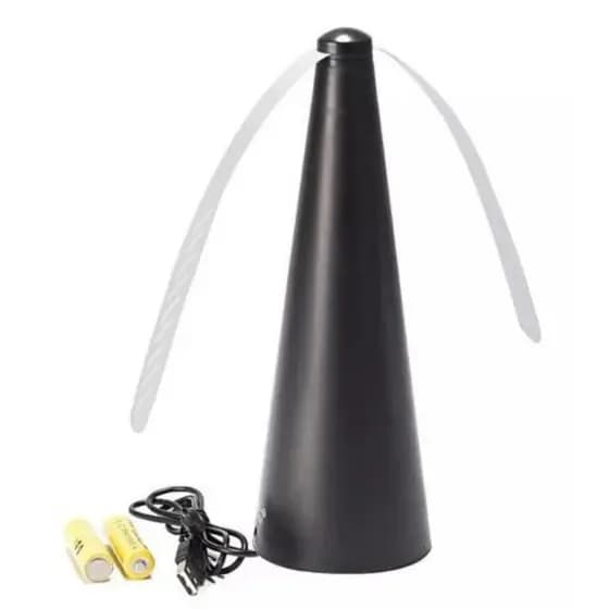 Ventilador Repelente Portátil USB e Pilhas Afasta Moscas Mesa Insetos