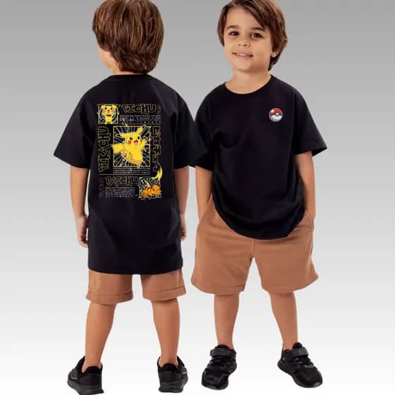 Camiseta Pokémon Squirtle Infantil Algodão Evoluções Camiseta infantil tam 2 ao 14 streetwear