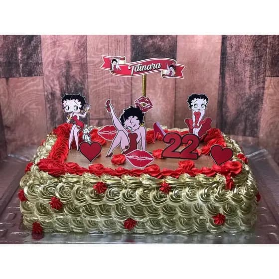 Topo de bolo personalizado, tema: Betty boop