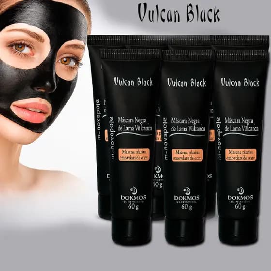 Kit Máscara Negra Removedora De Cravos Vulcan Black 10 Unidades 60g Carvão Limpeza Profunda