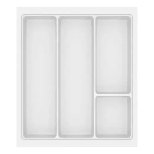 Organizador Divisórias Porta Talheres Utensílios Colher Garfo Faca Gaveta Cozinha Branco Lj 855