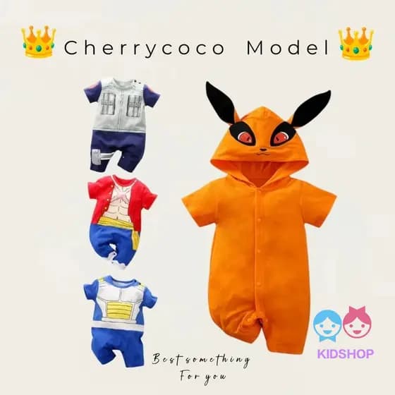 Bebê verão manga curta Anime macacão roupas de bebê algodão