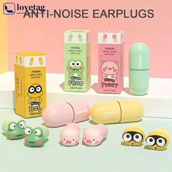 Tampões Auriculares Anti-Ruído LOVETAG Macios E Lentos Com Ressalto Lento Portáteis À Prova De Som Silenciosos Para Dormir L2T2