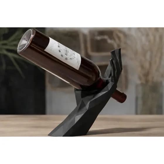 Porta Garrafa de Vinho Flutuante Moderna,formato de mão.