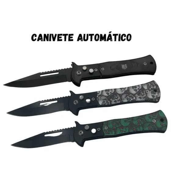Canivete Esportivo Automático Com Trava e Clip de Cinto/Bolso - 0416